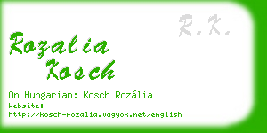 rozalia kosch business card